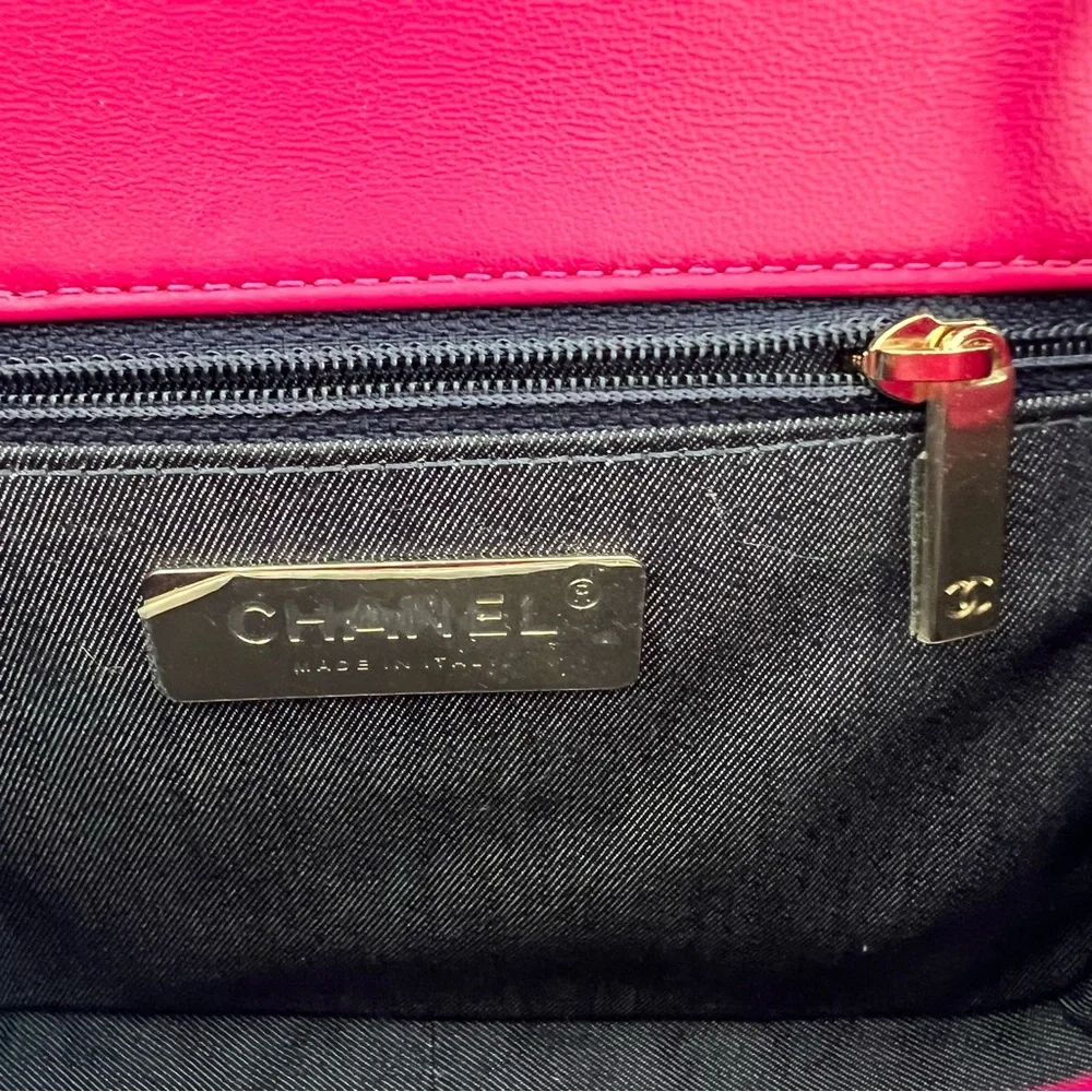 Chanel Lambskin CC Mania Flap Bag in Pink